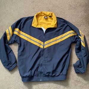 Vintage Olympics Windbreaker JC Penney Colorblock Dark Blue Yellow (Mens Size M)